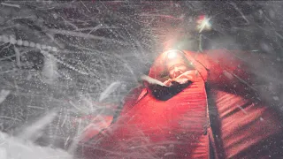 Winter Camping in a Snow Storm - Blizzard Extreme Solo Tent Camp in the North with Heavy Snowfall