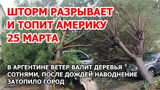 Шторм разрывает и топит Америку. В Аргентине после дождя наводнение, ветер валит деревья сотнями