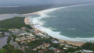 Cyclone Uesi Pumping Surf into Noosa Drone Overview +