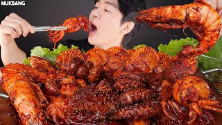 ASMR MUKBANG | 직접 만든 버섯 해물찜 🐙🦑 (가리비, 오징어, 쭈꾸미, 문어, 대왕새우,팽이버섯) 먹방 SPICY SEAFOOD BOIL & MUSHROOM