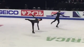 Nathan Chen SP spin seq practice run - Skate America 2018