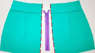 ✅🌺Unique tip on sewing a zipper in a belted skirt/ sewing tricks