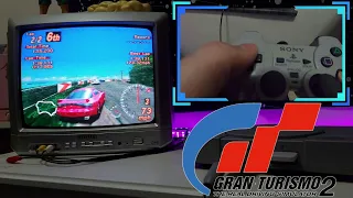 Gran Turismo 2 (Arcade Mode) Gameplay on an original PS1 with a CRT TV