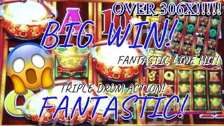 FANTASTIC BONUS BIG LINE HIT BIG WIN OVER 306X!!!! DANCING DRUMS PROSPERITY 😱😱🤩👍😁