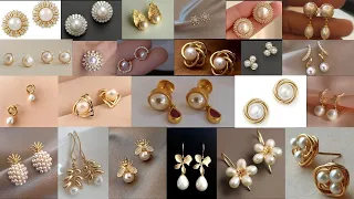 👉Latest Pearl Gold Earrings Designs || Pearl Earrings || Latest earrings design 2023