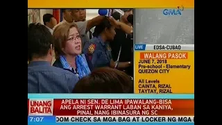 Apela ni Sen. De Lima ipawalang-bisa ang arrest warrant laban sa kaniya, pinal nang ibinasura ng SC