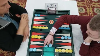 Russian backgammon Champ. Speedgammon, 1st round. Azizov (blue) - Zaynutdinov (yellow)