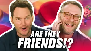 Are Chris Pratt & Seth Rogen REALLY Friends? Super Mario Bros. Movie Cast | MATE CHALLENGE