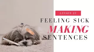 Basic English Lesson 23 Feeling Sick and Making Sentences