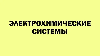 ЭЛЕКТРОХИМИЧЕСКИЕ СИСТЕМЫ