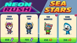 Talking Tom Gold Run Sea Stars event Splash Tom vs Shark Hank vs Cyber Angela vs Hyper Tom Neon Rush