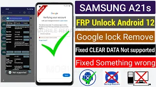 Samsung A21s Frp Bypass Android 12 Without Pc || Samsung FRP Bypass clear data Not Supported