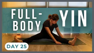 Evening Yin Yoga for Sleep Full-Body Stretch | Bedtime Yin Yoga Challenge Day 25