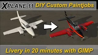 X-plane 11: Repaint a plane in 20 minutes with GIMP or photoshop