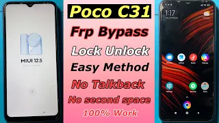 POCO C31 Frp Bypass Without Pc | POCO MIUI 12.5 Frp Unlock New Method 2024