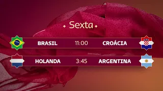 COPA DO MUNDO 2022 NA GLOBO - QUARTAS DE FINAL - BRASIL x CROÁCIA e HOLANDA x ARGENTINA (09/12/2022)