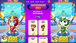 Talking Tom Gold Run Masquerade Carnival Angela vs Tom Hero Fire Arrow Angela and Emerald Angela