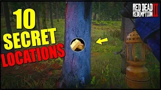 TOP 10 SECRET LOCATIONS IN RED DEAD REDEMPTION 2! RARE WEAPONS, GOLD BARS, CASH & MORE! RDR 2 TIPS