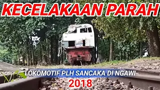 KONDISI TERKINI BANGKAI LOKOMOTIF EX KECELAKAAN KA SANCAKA PADA TAHUN 2018 SILAM