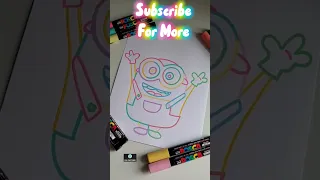 Drawing Minions Glow Effect with posca markers #shorts #art #foryou #fyp #satisfying  #drawing