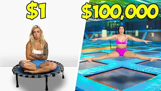 $1 VS $100,000 Trampoline Park!