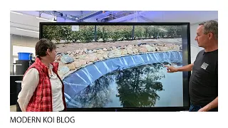 Modern Koi Blog #5182 - Wenn Beton aus der Randdekoration in den Teich läuft