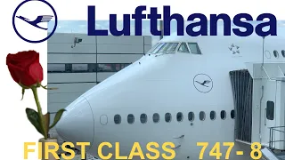 Lufthansa First Class Flight | 747-8 IAH-FRA