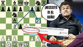 ⚡️ LA PARTIDA MÁS CORTA Y VISTA DE MAGNUS (¡42 millones de reproducciones!): Carlsen vs Vidit (2019)