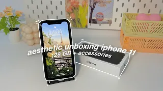 iphone 11 unboxing in 2022 ☁️ | 128gb,black,accessories + set up ✨