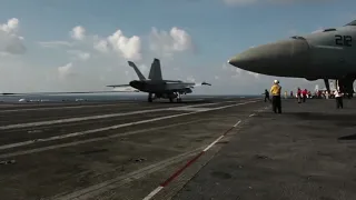 The 7th Fleet exercises with the Malaysian Air Force in the South China Sea.