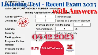 IELTS Listening Actual Test 2023 with Answers | December Exam