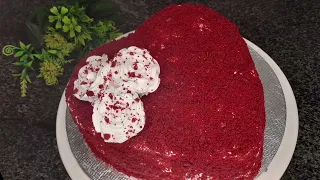 Easy moist Red velvet cake for Beginners | heart shape Red velvet cake