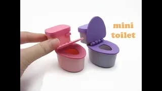 DIY Miniature Doll Mini Toilet Bathroom - With working cover! Easy!