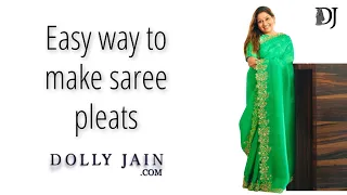 Easy way to make saree pleats | How to make lower pleats in saree | Dolly Jain