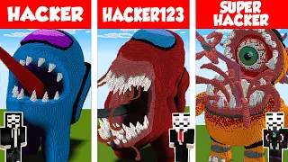 Minecraft HACKER vs HACKER vs HACKER: AMONG US HOUSE BUILD CHALLENGE in Minecraft / Animation