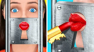 MANIÈRES BIZARRES DE CACHER DU MAQUILLAGE EN PRISON || Idées DIY Pour Tout Cacher Par 123 GO! TRENDS