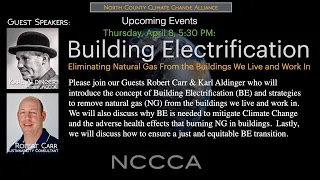 NCCCA "Building Electrification" Event, 4/8/2021