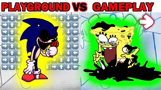 FNF Character Test | gameplay VS playground | VS Spongebob Pibby Sonic EXE Tails