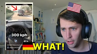 American reacts to CRAZY Autobahn Clips [1]