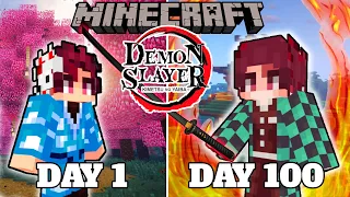 I Played Minecraft Demon Slayer For 100 DAYS... This is What Happened