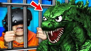 Can We Escape SCARY GODZILLA PRISON In VIRTUAL REALITY? (Funny Prison Boss Virtual Reality Gameplay)