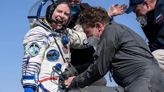 Astronauts return from ISS, land on Kazakh steppe
