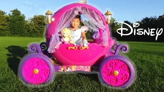 Dynacraft 24v Disney Princess Carriage Ride-on Powerwheels with Cinderella and Rapunzel Doll