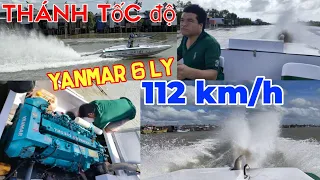 "112 km/h" Hạ thủy và Test Yanmar thủy 6 LY đặt Canô 6m3 của anh em Rạch Gốc_ Ngọc Hiển_ Cà Mau