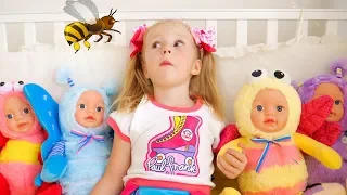 Nastya vs baby bees dolls Funny video for kids