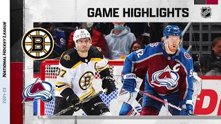 Bruins @ Avalanche 1/26/22 | NHL Highlights