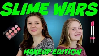 SLIME WARS MAKEUP CHALLENGE || SLIME CHALLENGE || Taylor and Vanessa