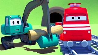 Troy der Zug und der Bagger| Lastwagen Bau-Cartoon-Serie für Kinder