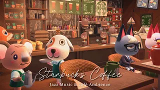 STARBUCKS COFFEE BGM + Café ambience ☕ Smooth Jazz music playlist / 2hour🎧Animal Crossing