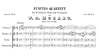 Mozart - String Quartet No. 5 in F Major, K. 158 (Score)